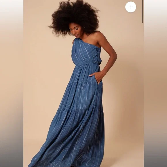 Nwt Hale bob metallic blue maxi dress